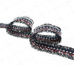 Tape braided 3cm red and navy (3349)