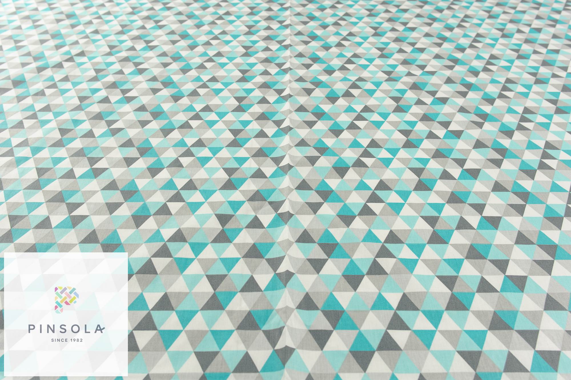 Triangle geometric mint turquise light 100/% cotton fabric width 160cm