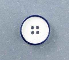 Knopf 20 mm - Weiß und Marineblau