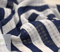 Woven Chiffonex - navy blue stripes 2,4 Lm