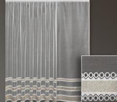 Metric lace curtain – gold stripes 250 cm
