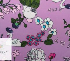 Woven Satin Fabric - purple love 4,5 Lm