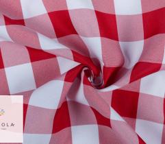 Woven Tablecloth Fabric - red check 4 cm