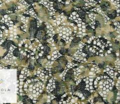 Printed lace - flowers in green