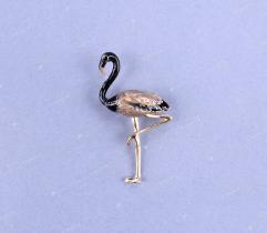 Anstecker Pin - schwarzer Flamingo