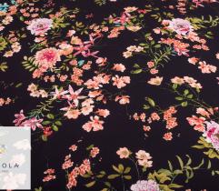 Woven Fabric Crepe Satin - flowery night 