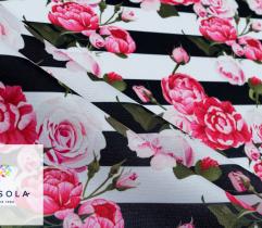 Woven Panama Polyester Fabric - rose garden horizontal 2,7Lm