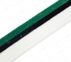Knit rib 4 cm - green, white, black