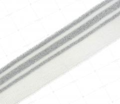 Bündchen 3 cm - weiß, silber