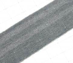 Knit rib 5 cm - grey, silver glitter