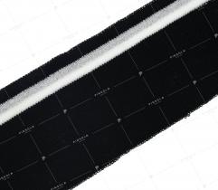 Knit rib 6 cm - black, white-silver strip