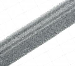 Knit rib 3.5 cm – grey, silver glitter