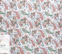 Woven Viscose Fabric - Paisley on White