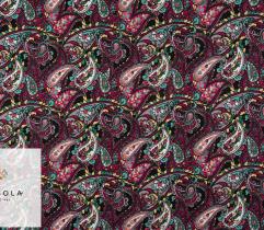 Woven Viscose Fabric - Paisley Red