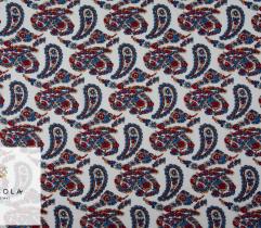 Woven Viscose Fabric - Paisley White