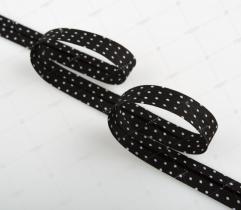 Cotton Trim 15 mm - Black with White Dots