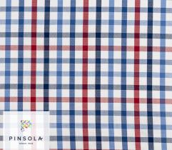 Woven Premium Fabric - White and Blue Check