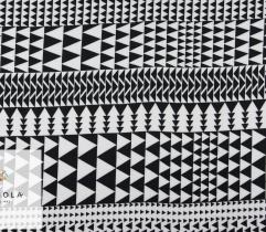 Woven Viscose Fabric – Black and White Triangles