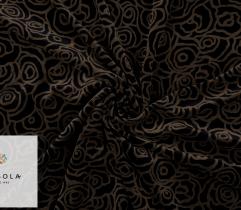 Velours Jersey Stoff Schwarz mit braunen Blumen  1,1 m