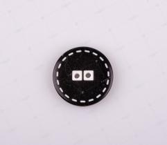 Buttons 25 mm - Schwarz mit weißem Streifen 10 Stück