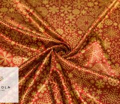 Woven Decorative Satin - Gold Snowflakes