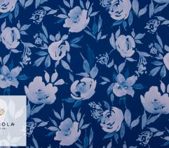 Tkanina Barbie Classic Blue - Kwiaty 0,95 mb