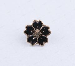 Anstecker Pin - Schwarze Blume