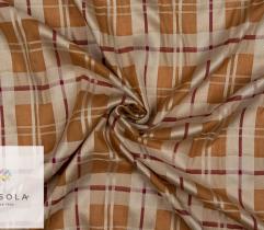 Woven Cotton Linen Fabric - Mustard Check