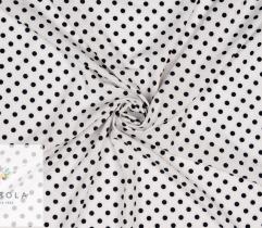 Woven Fabric Silki - Dots on White