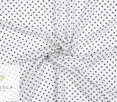 Woven Fabric Silki - Small Dots on White