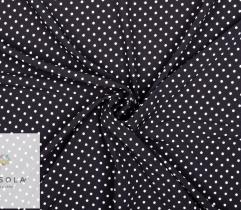 Woven Fabric Silki - Small Dots on Black