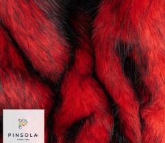 Faux fur hair 50/90 mm - Red with Black