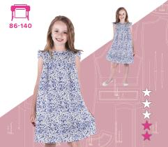 Wykrój Sukienka dziecięca Jagoda - wydruk wielkoformatowy 86-140 Pinsola