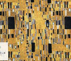 Dzianina Dresówka Pętelka - Złota Mozaika Klimt