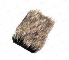 Sztuczne Futro włos 60/90 mm Czarne z Beżowym 10x10 cm