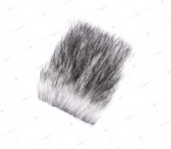 Sztuczne Futro włos 70 mm Białe z Czarnym 10x10 cm