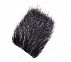Sztuczne Futro włos 50/90 mm Czarne z Szarym 10x10 cm
