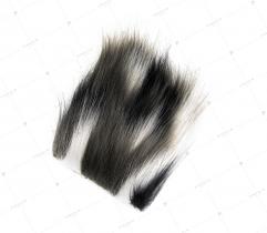 Sztuczne Futro włos 60/90 mm Czarno-Biało-Szare 10x10 cm