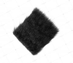 Faux Fur Hair 25/37 mm Black 10x10 cm