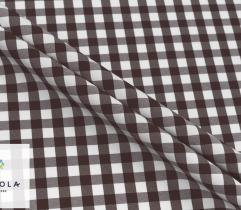 Woven Tablecloth Fabric - Brown Check