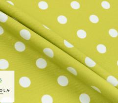 Woven Tablecloth Fabric - Dots on Lime