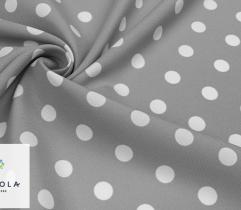 Woven Tablecloth Fabric - Dots on Grey