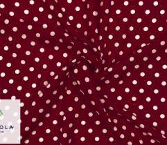 Tkanina Wiskoza Rayon - Bordo w Kropki 0,7mb