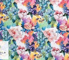 Tkanina Silki - Malowane Kwiaty