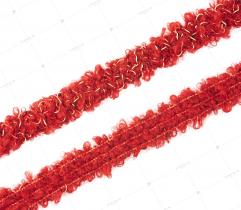 Dekoband Bouclé rot - 30 mm