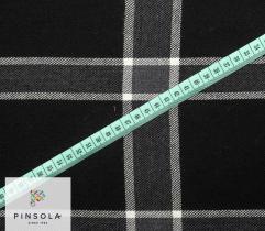 WOOLLEN TWILL FABRIC - GREY-BLACK CHECK 2,5 Lm