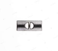 Button Metal Rectangle 20x10 mm - Steel