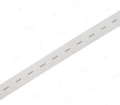 Knitted elastic trim with buttonholes 18 mm - White