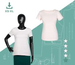 Wykrój T-shirt Damski Kamila XS-XL - Plik A4