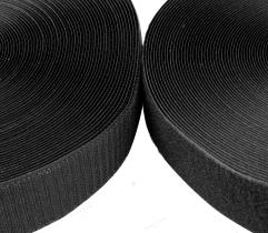 Klettverschluss 50 mm Set Hakenband und Flauschband - Schwarz